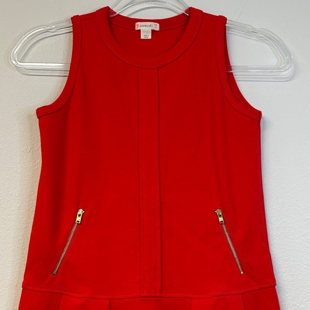 J. Crew Crewcuts Girls Sleeveless Ponte Knit Zippered Pockets Girls Size 10 - Picture 3 of 6